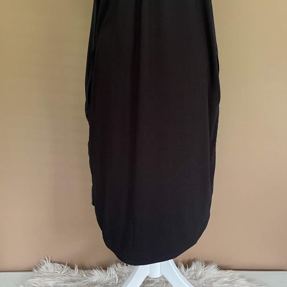 {Chico's} Tara Tee Dress Short Sleeve in Black - Size Chico's 0 (Small) - Picture 9 of 12